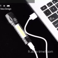 USB Mini lampe de poche d'urgence rétractable